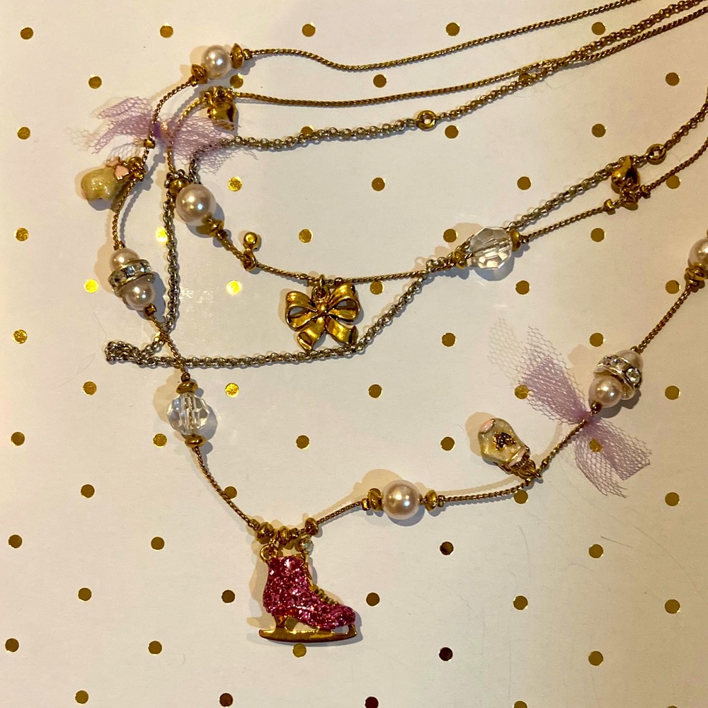 Betsey Johnson Ice Skating Necklace
